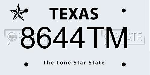 8644TM Texas License Plate