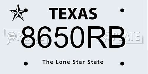 8650RB Texas License Plate