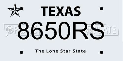 8650RS Texas License Plate