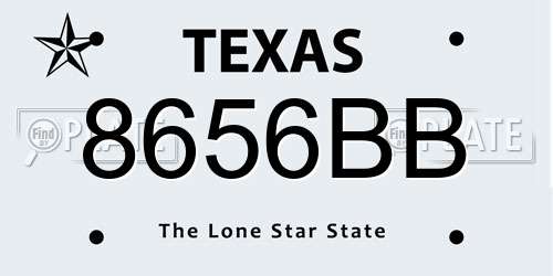 8656BB Texas License Plate