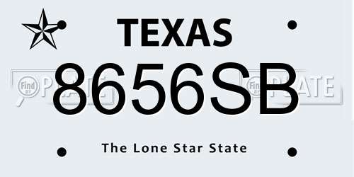 8656SB Texas License Plate
