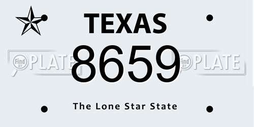 8659 Texas License Plate