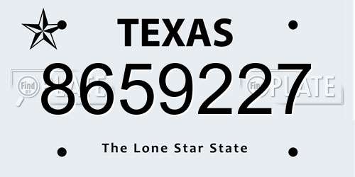 8659227 Texas License Plate