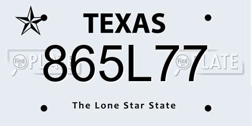 865L77 Texas License Plate