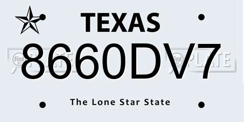 8660DV7 Texas License Plate