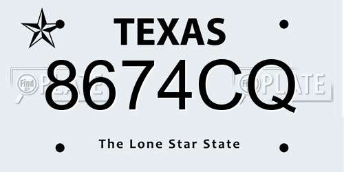 8674CQ Texas License Plate