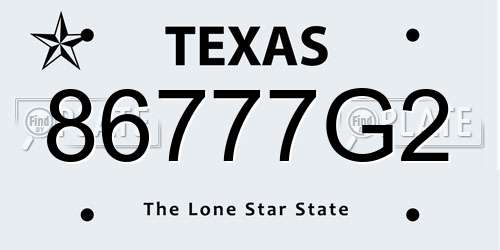 86777G2 Texas License Plate