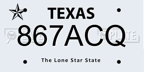 867ACQ Texas License Plate