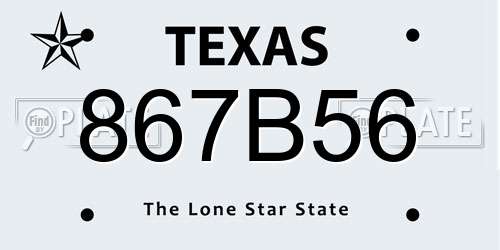 867B56 Texas License Plate