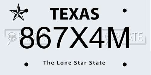 867X4M Texas License Plate
