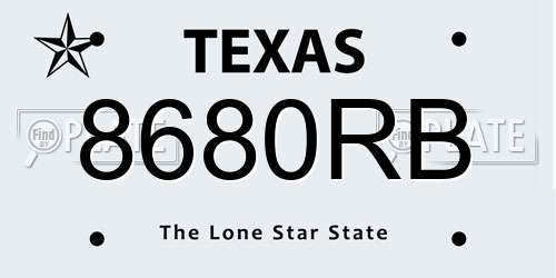8680RB Texas License Plate