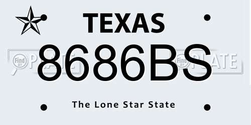 8686BS Texas License Plate