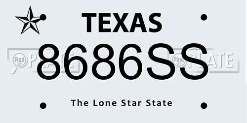 8686SS Texas License Plate