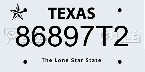 86897T2 Texas License Plate