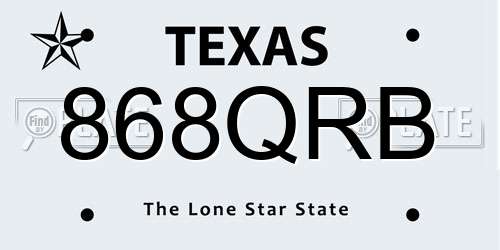 868QRB Texas License Plate