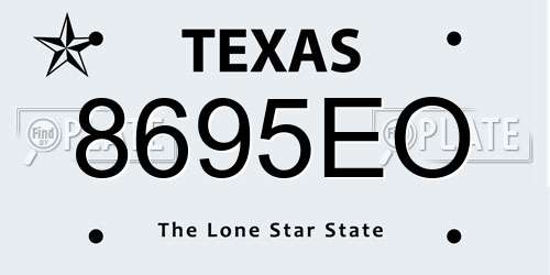 8695EO Texas License Plate
