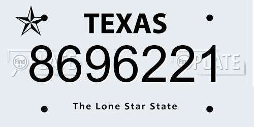 8696221 Texas License Plate