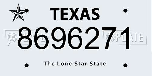 8696271 Texas License Plate