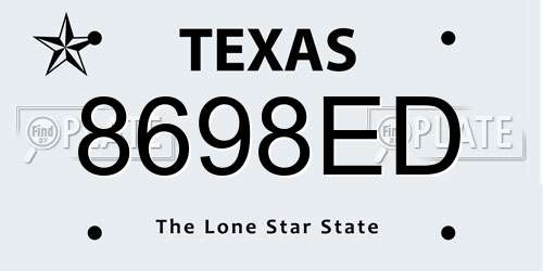 8698ED Texas License Plate