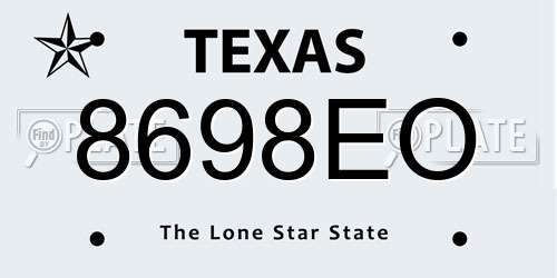 8698EO Texas License Plate