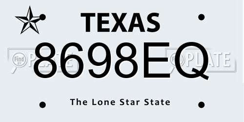 8698EQ Texas License Plate