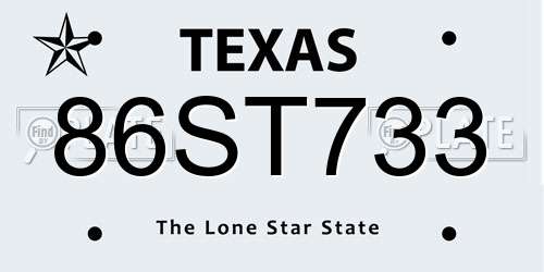 86ST733 Texas License Plate