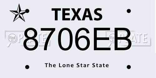 8706EB Texas License Plate