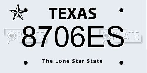 8706ES Texas License Plate