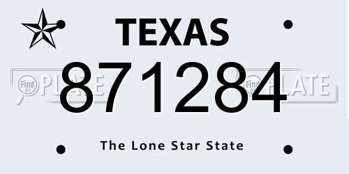 871284 Texas License Plate