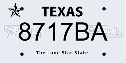 8717BA Texas License Plate