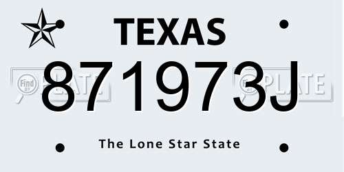 871973J Texas License Plate