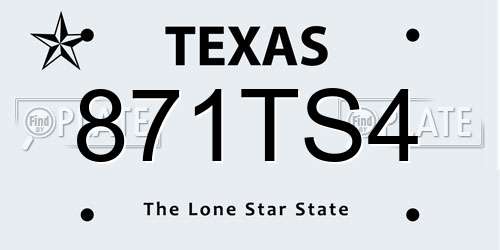 871TS4 Texas License Plate