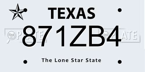871ZB4 Texas License Plate