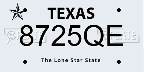 8725QE Texas License Plate