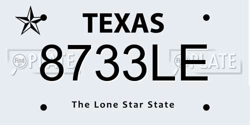 8733LE Texas License Plate