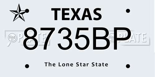 8735BP Texas License Plate