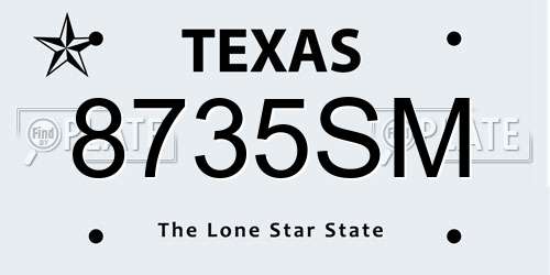 8735SM Texas License Plate