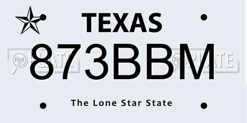 873BBM Texas License Plate