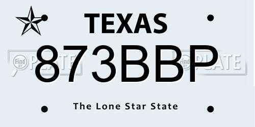 873BBP Texas License Plate
