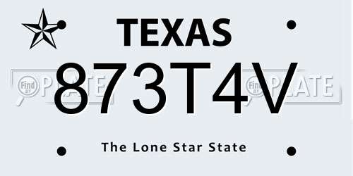 873T4V Texas License Plate
