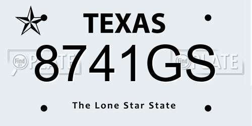 8741GS Texas License Plate