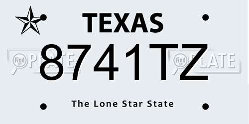 8741TZ Texas License Plate