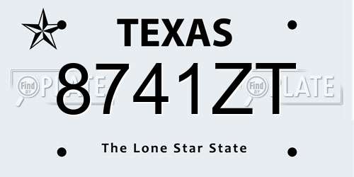 8741ZT Texas License Plate