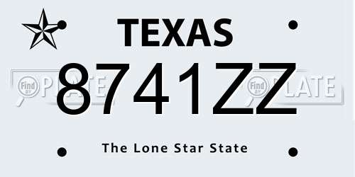 8741ZZ Texas License Plate