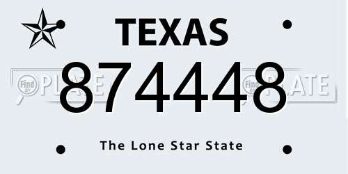 874448 Texas License Plate