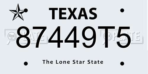 87449T5 Texas License Plate