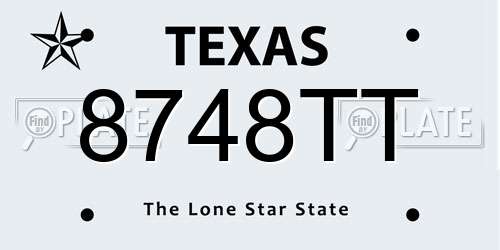 8748TT Texas License Plate