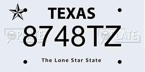 8748TZ Texas License Plate