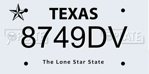 8749DV Texas License Plate
