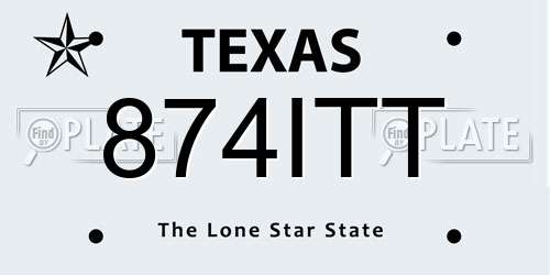 874ITT Texas License Plate